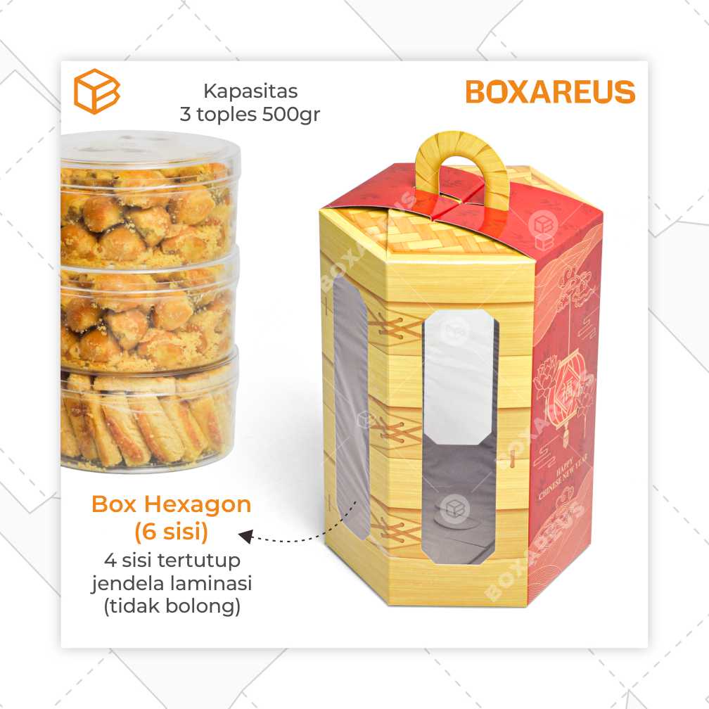 Box Toples Dus Imlek CNY Packaging Kemasan Kotak Kue Kering | TBL 21