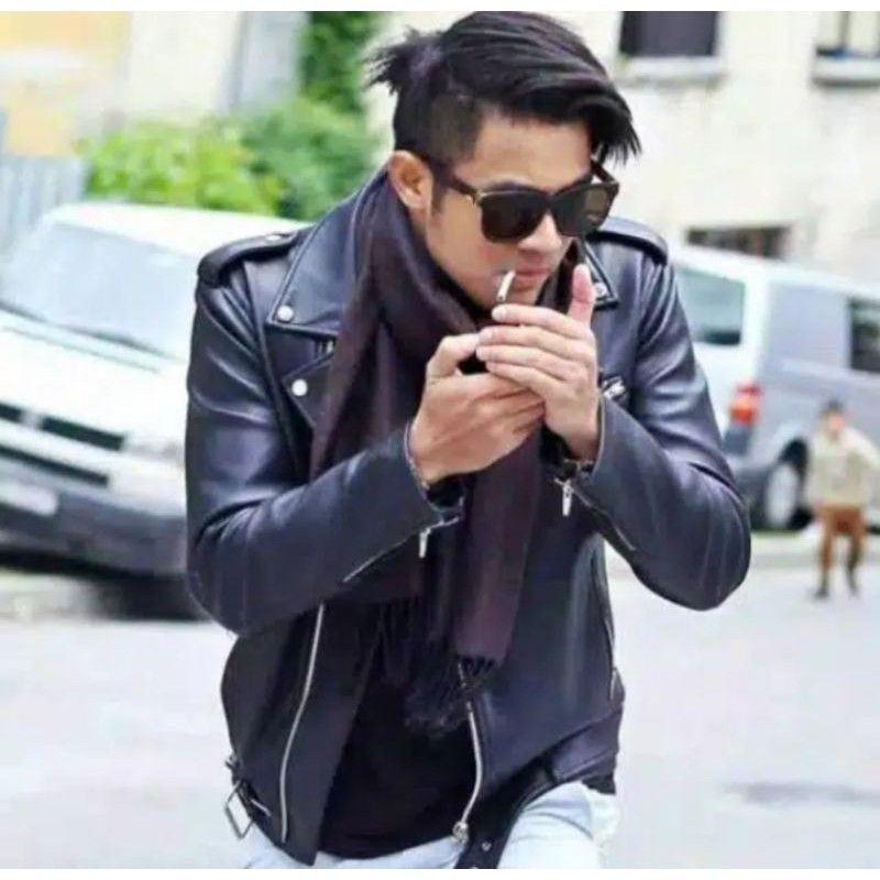 JAKET KULIT OSCAR SINTETIS PRIA DEWASA/JAKET OSCAR KULIT PRIA TERBARU/JAKET KULIT SIZE. L. XL.XXL
