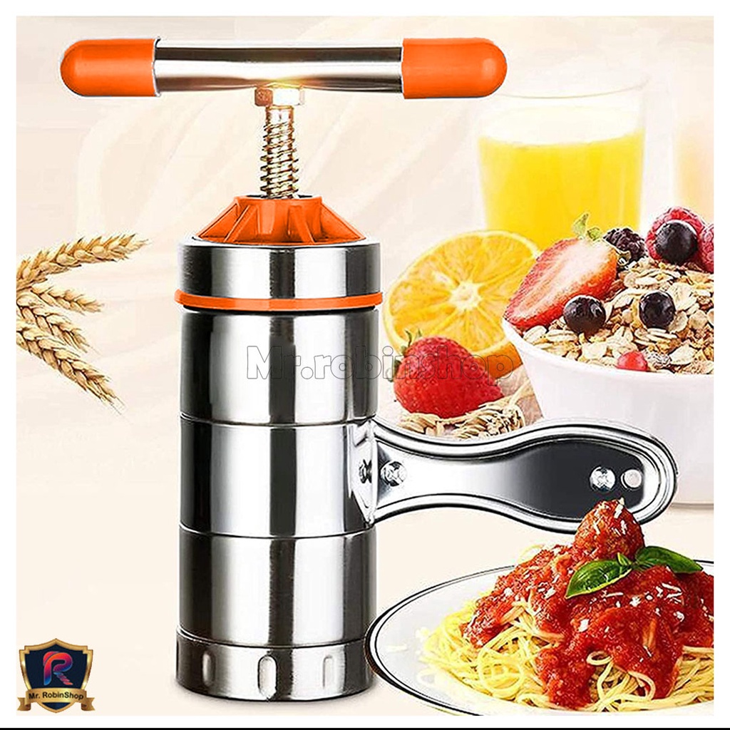 TB-D555 Alat Cetak Mie sehat Manual Stainless Steel food grade bonus 5 Cetakan Noodle Maker, Pasta Maker.