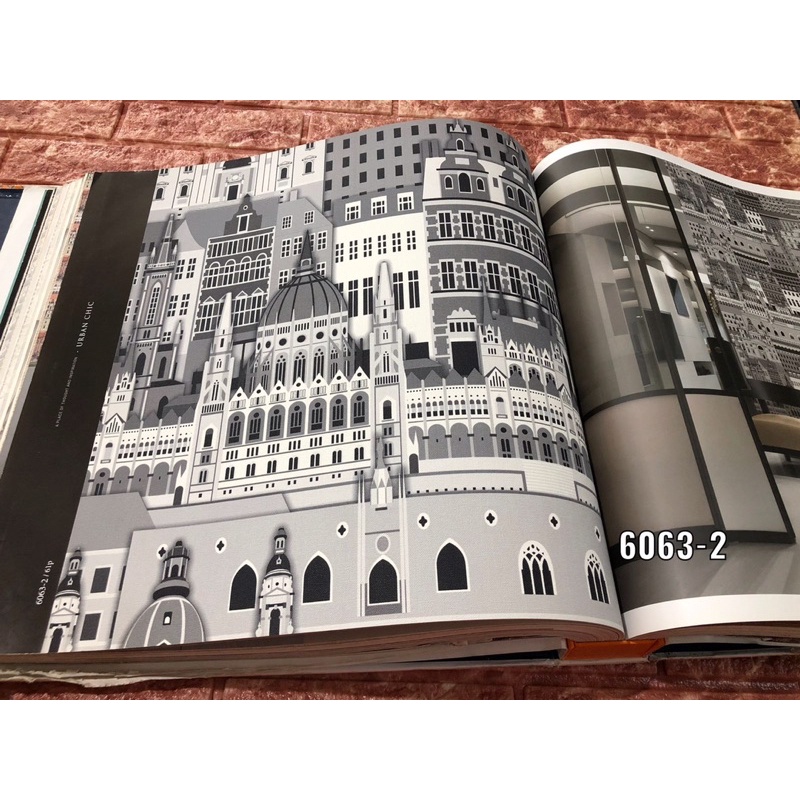 WALLPAPER DINDING KOREA MOTIF GEDUNG-GEDUNG 3D HR