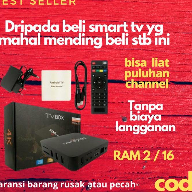 Set top box Stb Android TV BOX MXQ Pro 4K 5G Smart TV Box GARANSI Media Player RAM 2 GB ROM 16 GB (K