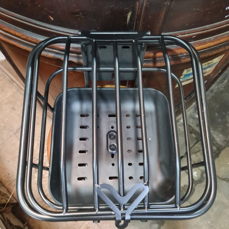Keranjang Besi Hitam Sepeda Listrik Ebike Goda Universal Original