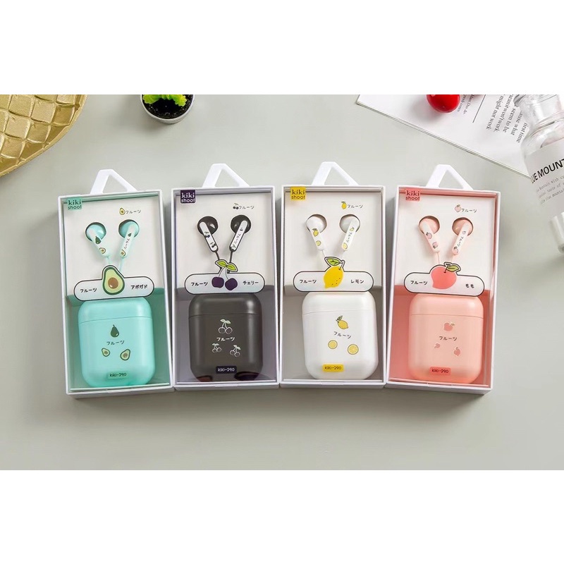 [ KI 290 ] Set Headset Earphone MOTIF BERRY FRUIT + Wadah penyimpanan Earphone