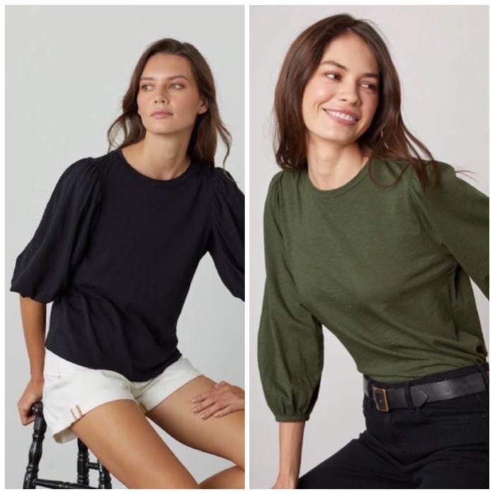 Diskon Oldny Puff Sleeve Blouse Wanita Lengan Panjang Polos Korea Putih Ori