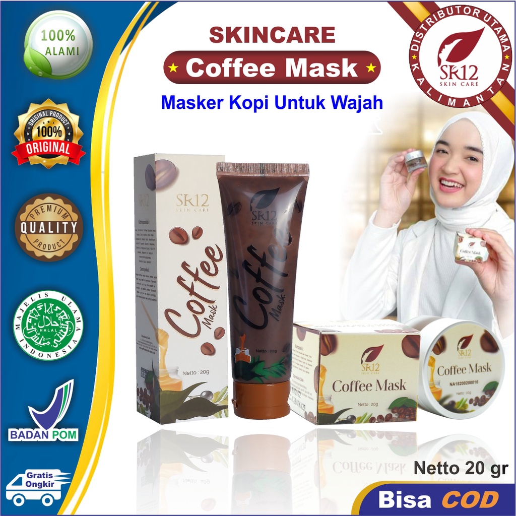 Coffee Mask SR12 | Masker Wajah SR12 Skincare | Masker Kopi | Perawatan Wajah | Pembersih Wajah SR12