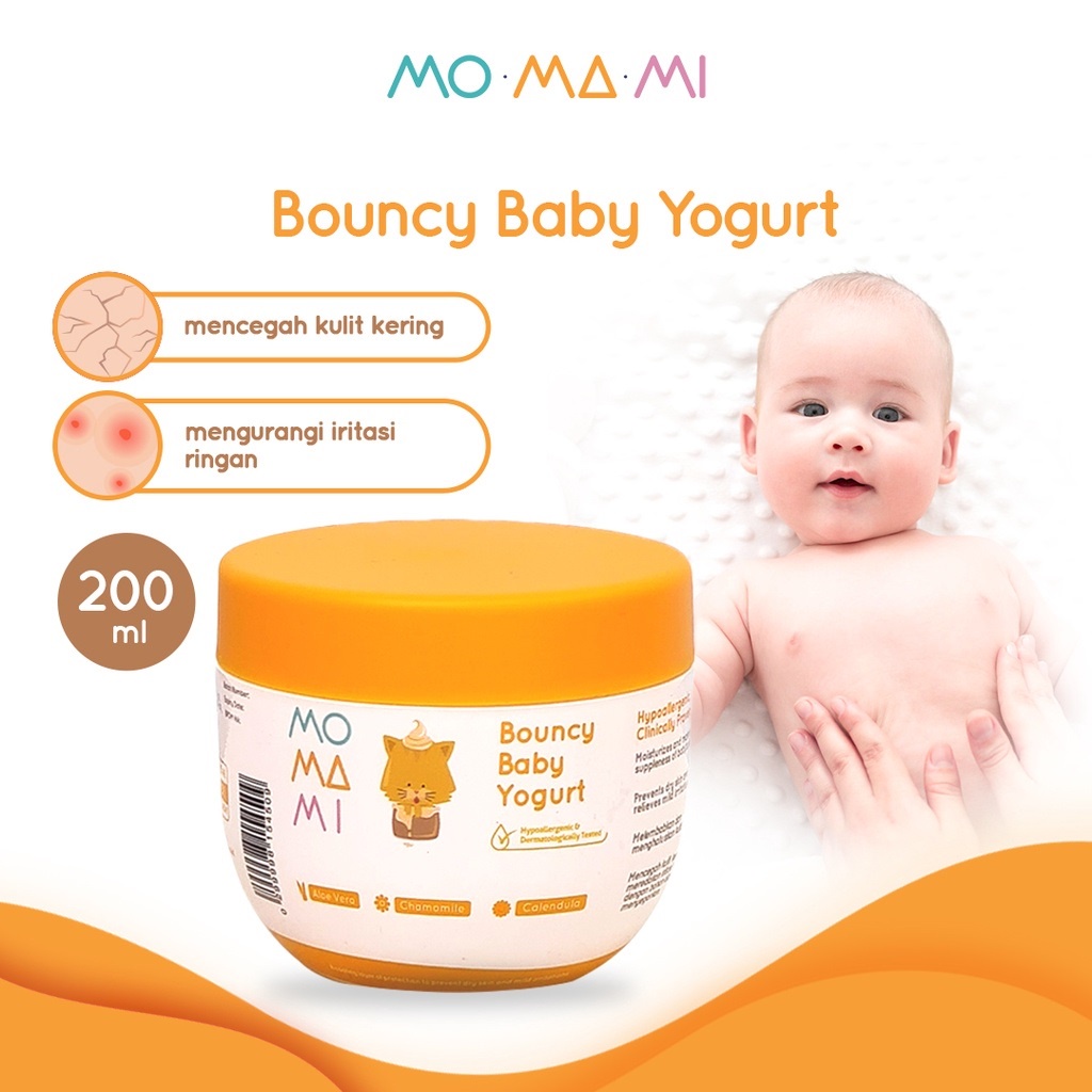 MOMAMI Bouncy Baby Yogurt Cream Baby Kulit Kering | lotion bayi | lotion &amp; cream bayi 200 ml