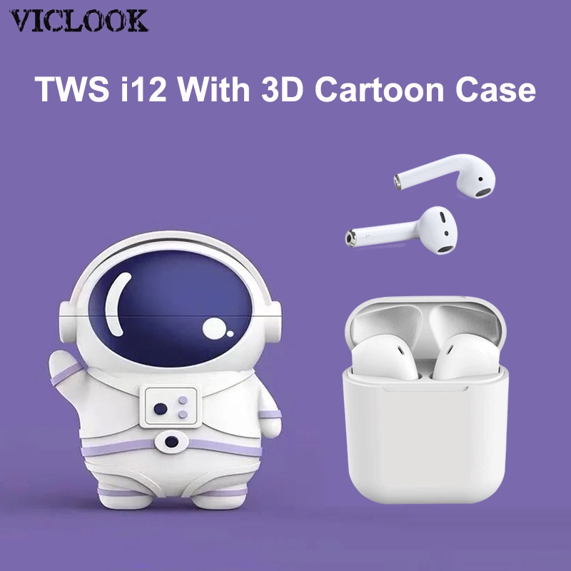 VICLOOK i12 TWS INPODS 12 Headset Bluetooth 5.0 Earphone Dengan Casing Kartun TPU