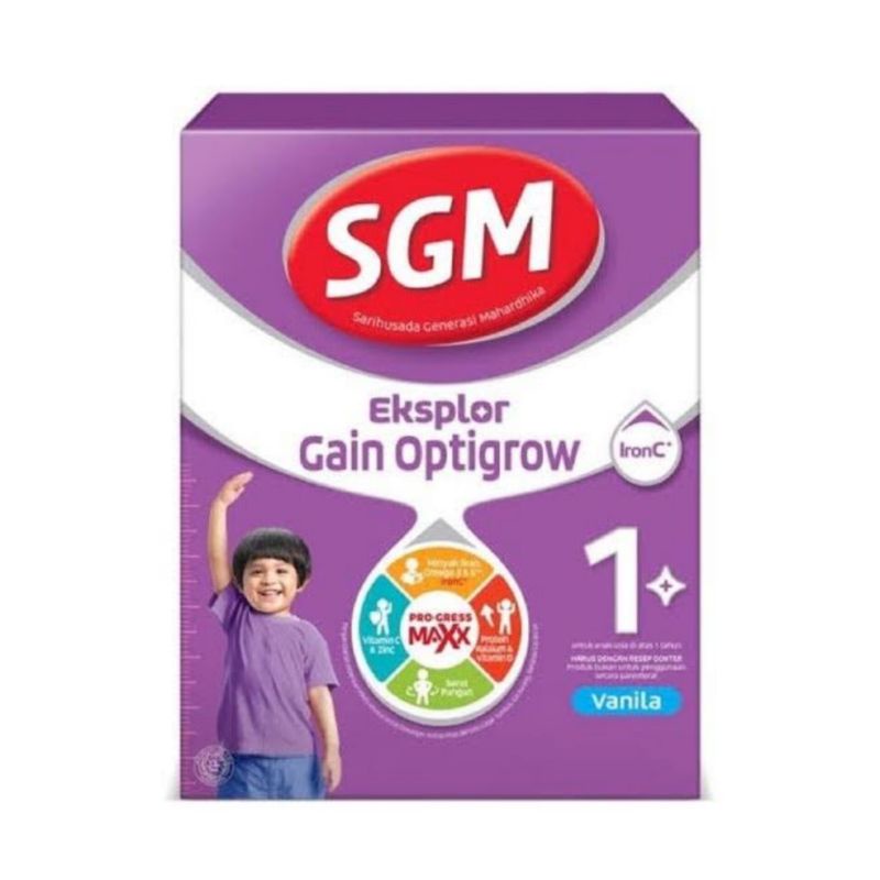 

SGM Explor Gain Optigrow 400G VANILA 1+ ANAK USIA 1-5 Tahun