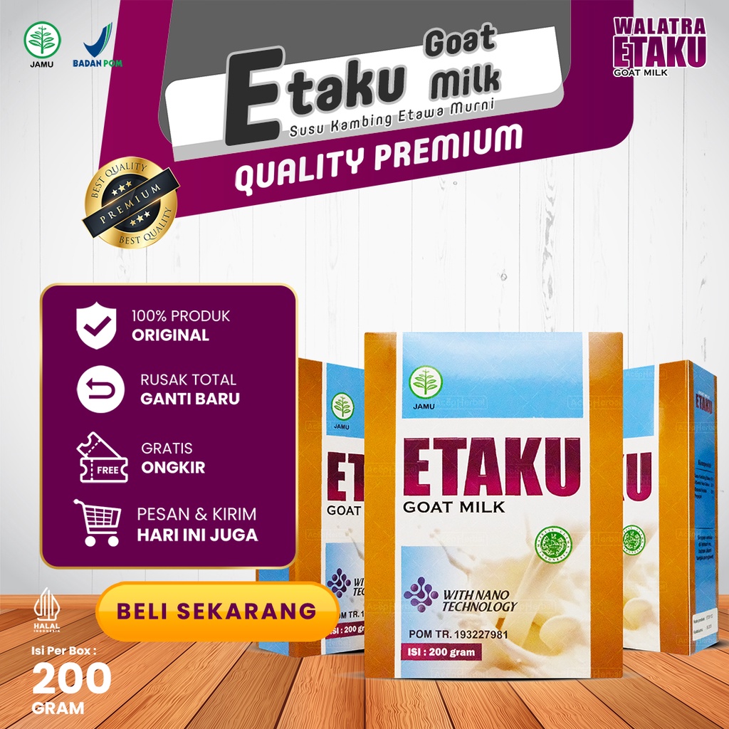 

Azali Herbal Alami - Susu Kambing Etaku Goat Milk Isi 200 Gram