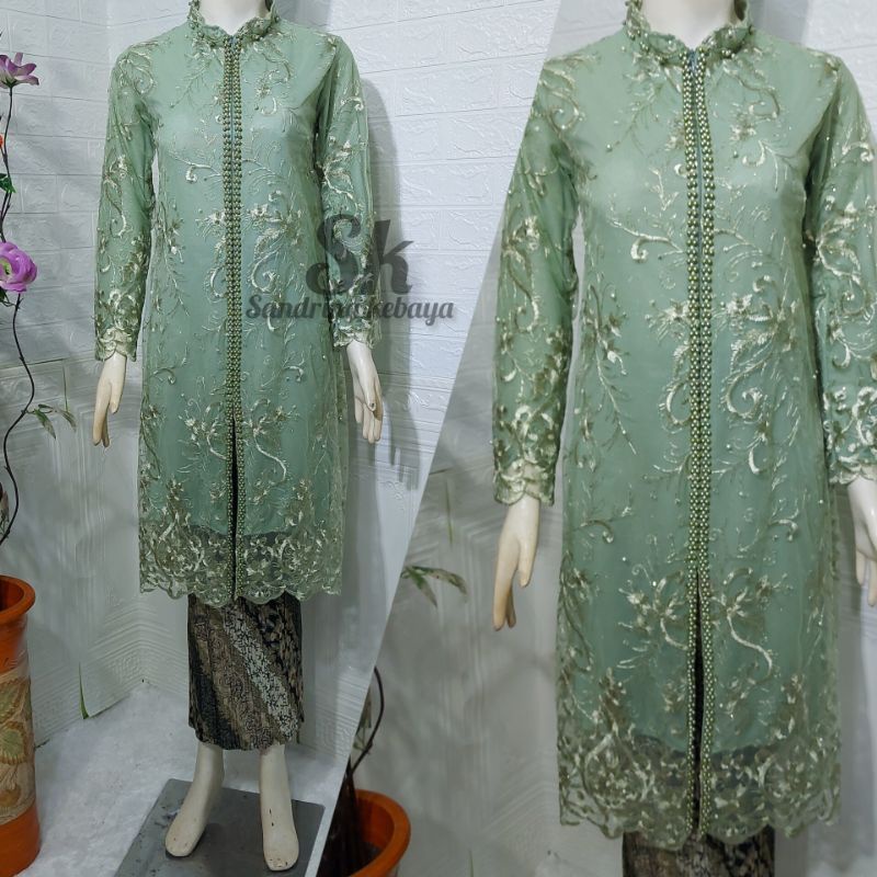 setelan Kebaya ibu/kebaya pesta wisuda tile mutiara fayet/kebaya modern