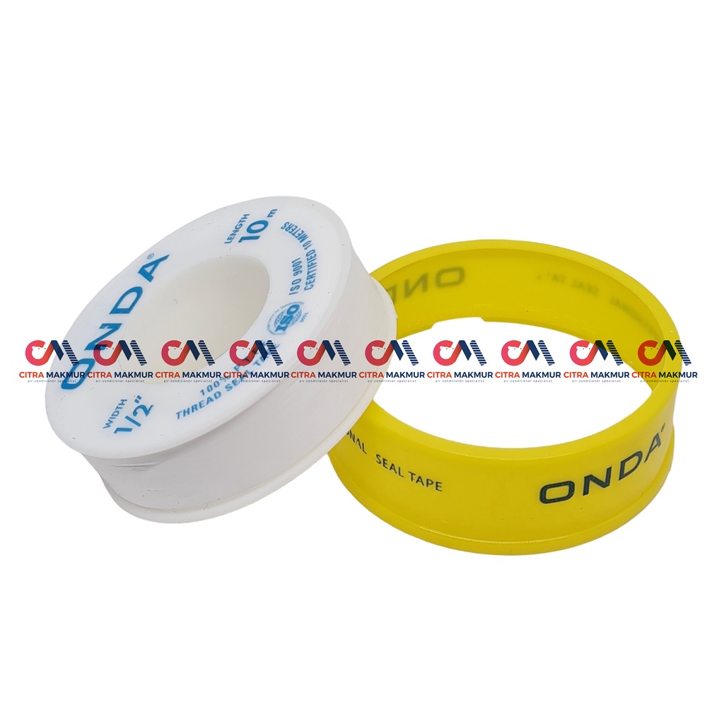 Sealtape Onda 10 meter 1/2 inci Seal Tape Pipa Isolasi Air PVC Besi Ulir Drat Kran Keran