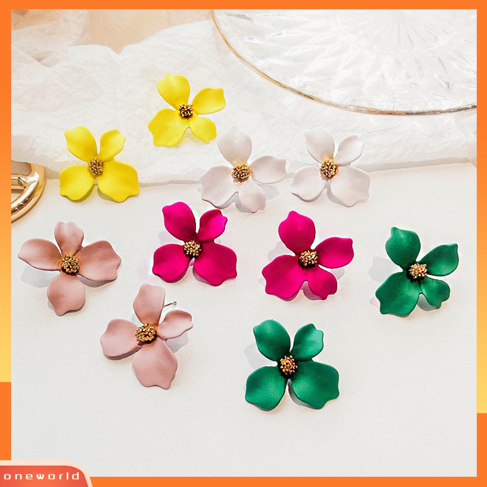 OW@ Fashion Girls Flower Ear Studs Women All-match Date Party Travel Earrings Gift