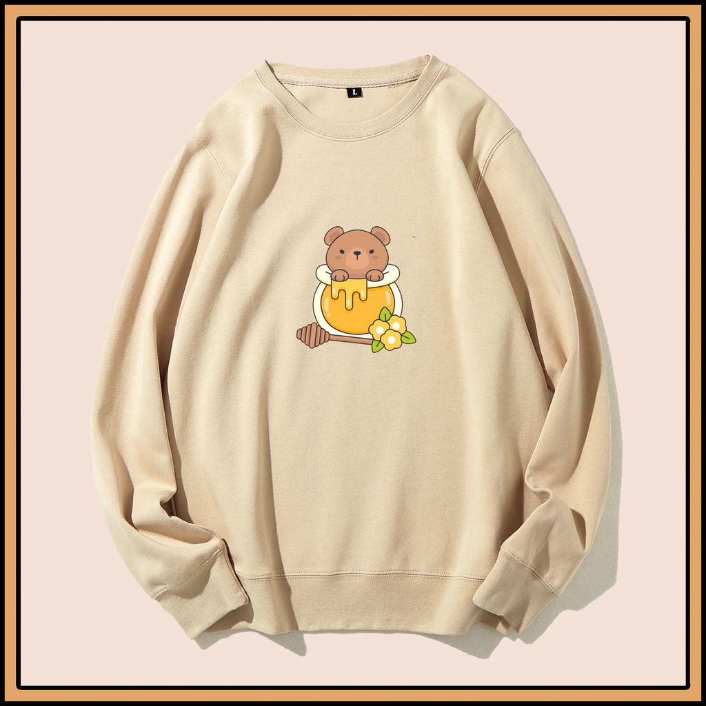 CALVIERO SHOP - BAJU SWEATER WANITA ATASAN HONEY BEAR SWEATER DEWASA BRAND ANIME SWEATER HODDIE FASHION CITAYEM SCBD FASHION WEEK FASHION VIRAL TIKTOK