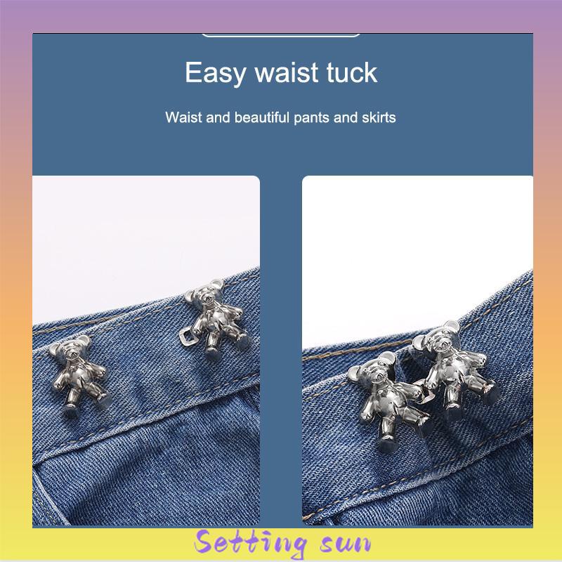 Tombol Penutup Pinggang Dilepas Kuku Gratis Seamless untuk Jeans Beruang Pasangan Gesper Kuku TN