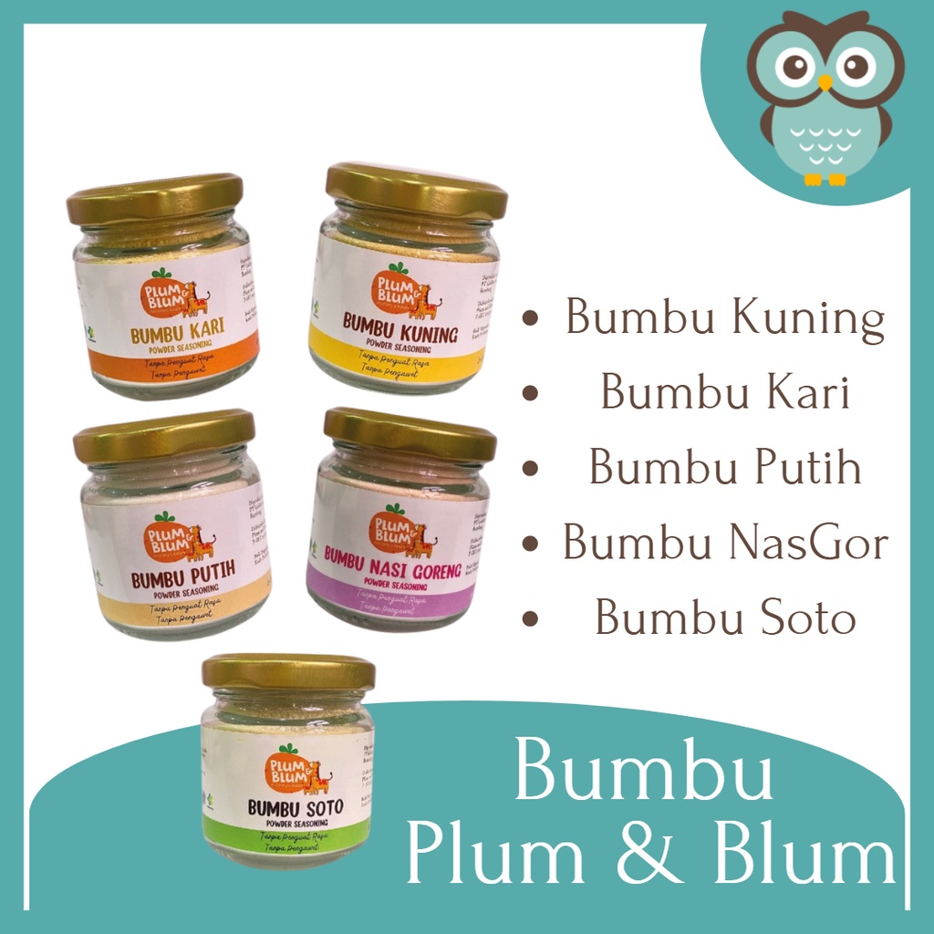 

Plum & Blum Bumbu Masak Bubuk Mpasi Non MSG Bumbu Soto Bumbu Putih Bumbu Kari Bumbu Nasi Goreng - 50 gr