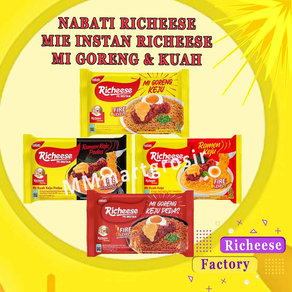 Nabati Richeese / Mie Instan Goreng &amp; Kuah / Mie Keju Ramen / Level 0-3