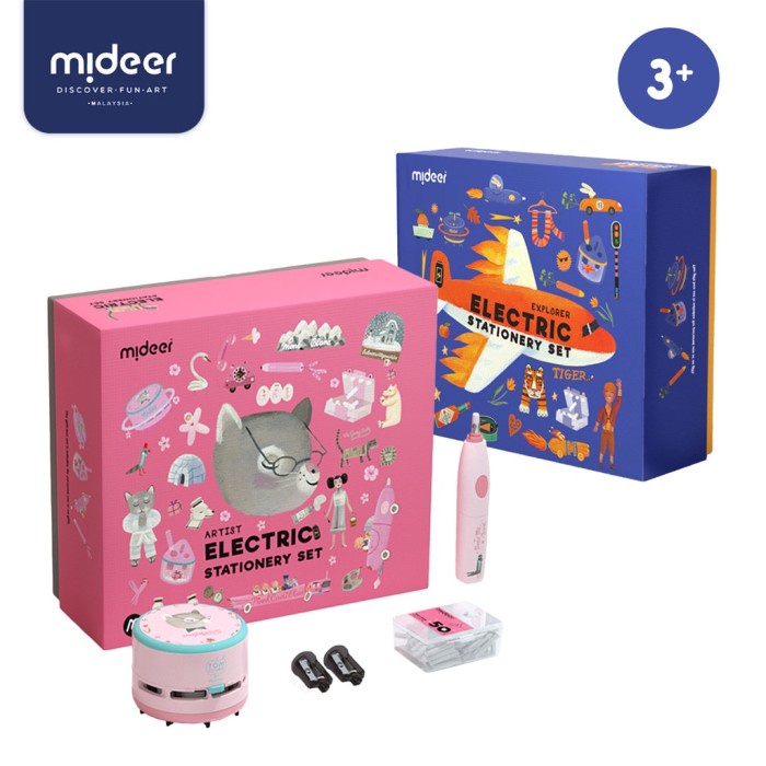

MIDEER ELECTRIC STATIONERY SET PINK BLUE BOY GIRL PERALATAN ALAT TULIS