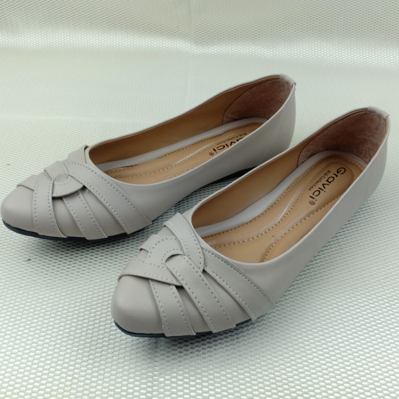 Sepatu Flat Wanita Slip On Bahan Sintetis Premium FR-06 GRAVICI