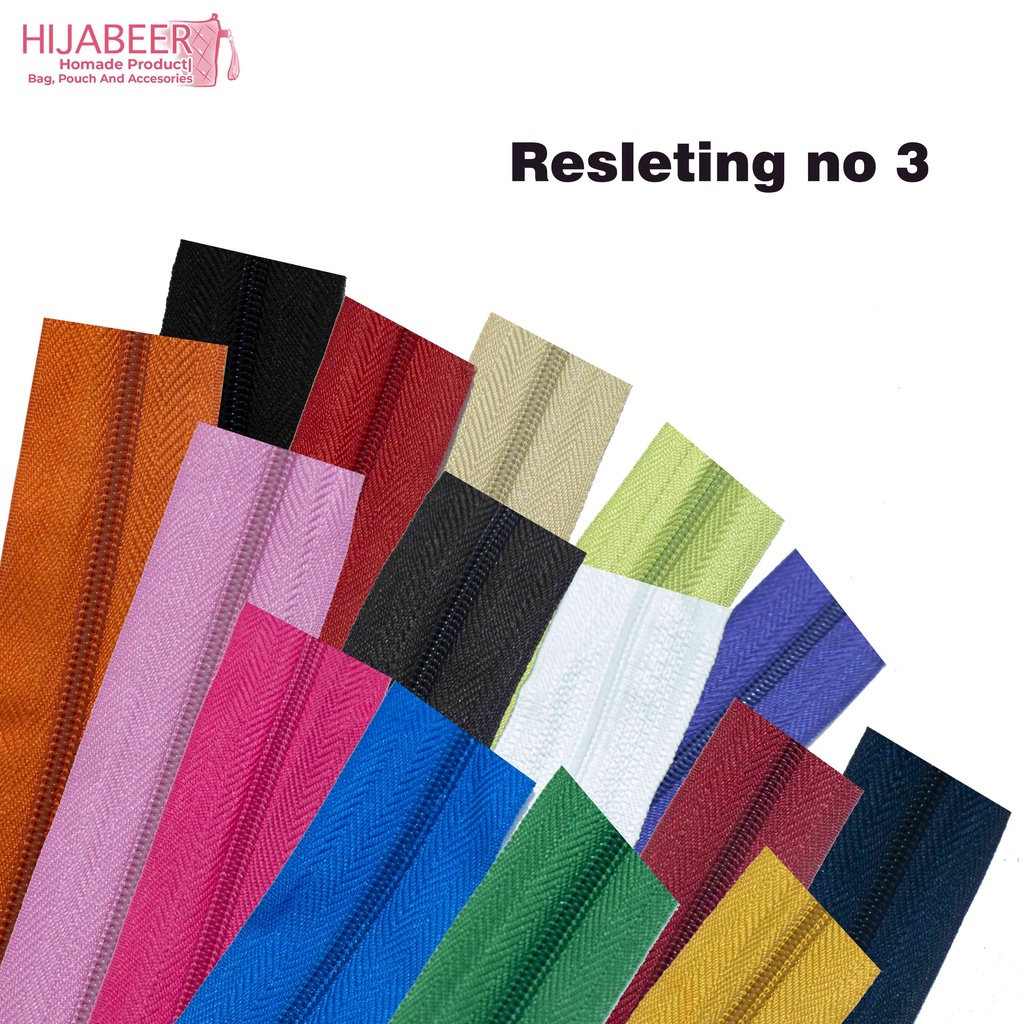 Resleting Warna Gigi Plastik No 3 Aksesoris Tas (1 ROLL)