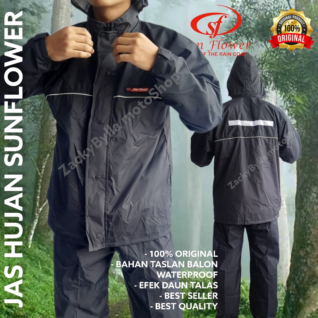 Jas Hujan Sunflower Original Size S, M, L, XL, XXL, XXXL, XXXXL | Raincoat Sun Flower Setelan jaket dan Celana