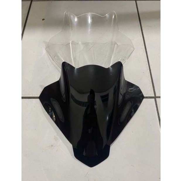 Visor variasi model batman pnp yamaha jupiter mx old bahan akrilik warna hitam &amp; bening