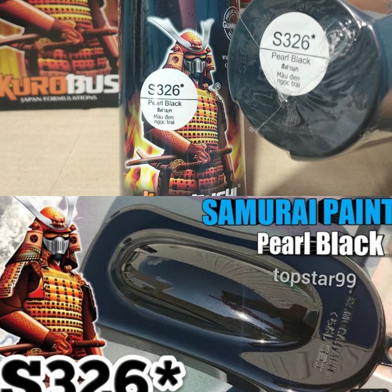 Pilok Pilox Cat Samurai Pearl Black S326 Hitam Mutiara 400ml Cat Semprot Samurai Paint Kurobushi Aerosol