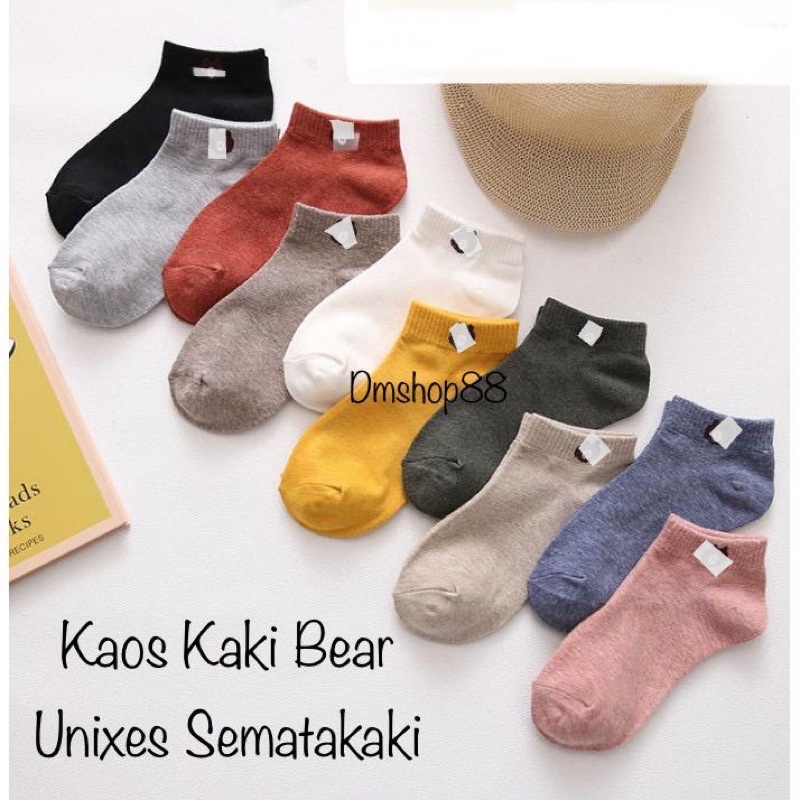 KAOS KAKI BEAR/ Kaos Kaki Ankle Cute / Short Socks / Kaos Kaki Pendek Unisex