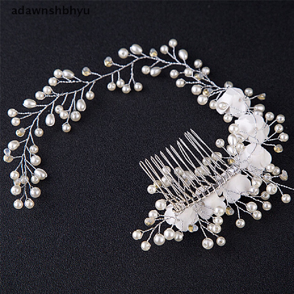 Adawnshbhyu Perhiasan Rambut Pernikahan Untuk Bridal Pearl Hair Comb Hand Made Hair Accessory New ID