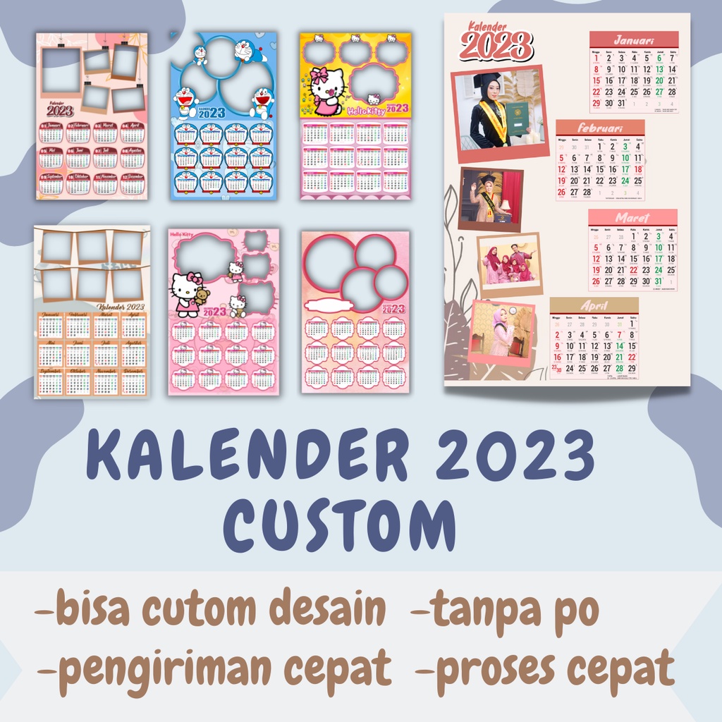 Jual KALENDER 2023 CUSTOM BISA COD FREE DESAIN CETAK CALENDER DINDING ...