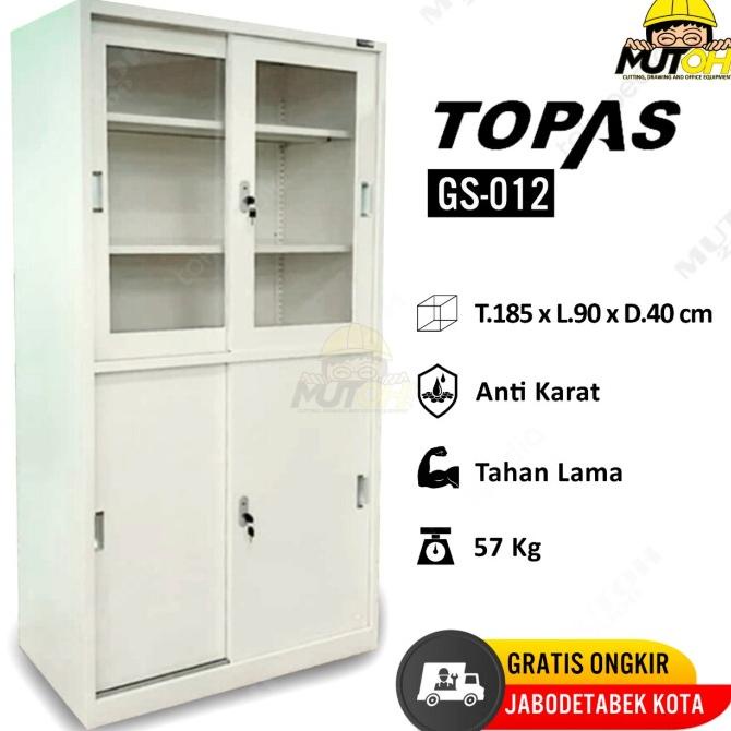 

NEW LEMARI ARSIP LEMARI BESI FILLING CABINET 2 KACA 2 BESI TOPAS GS-012 BERKUALITAS