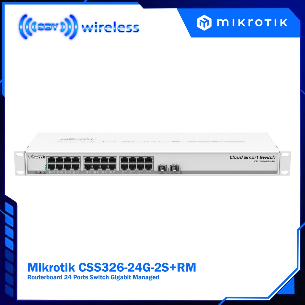 Mikrotik CSS326-24G-2S+RM - Routerboard 24 Ports Switch Gigabit Managed