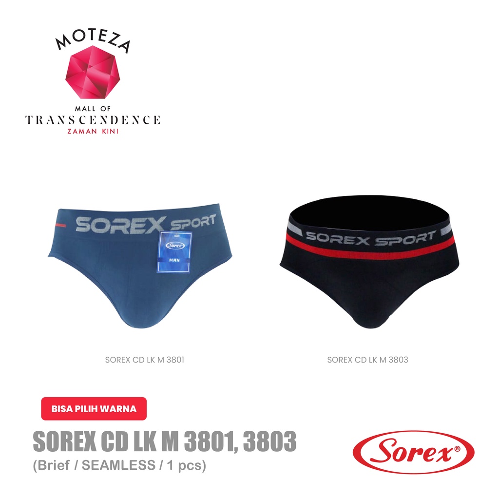 BISA PILIH WARNA Sorex CD Celana Dalam Pria - 3801 ; 3803 - Seamless Segitiga Brief