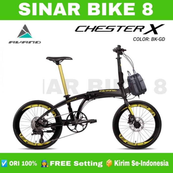 Sepeda Lipat Ukuran 20 Inch AVAND CHESTER X 10 BY UNITED Alloy Hidrolik