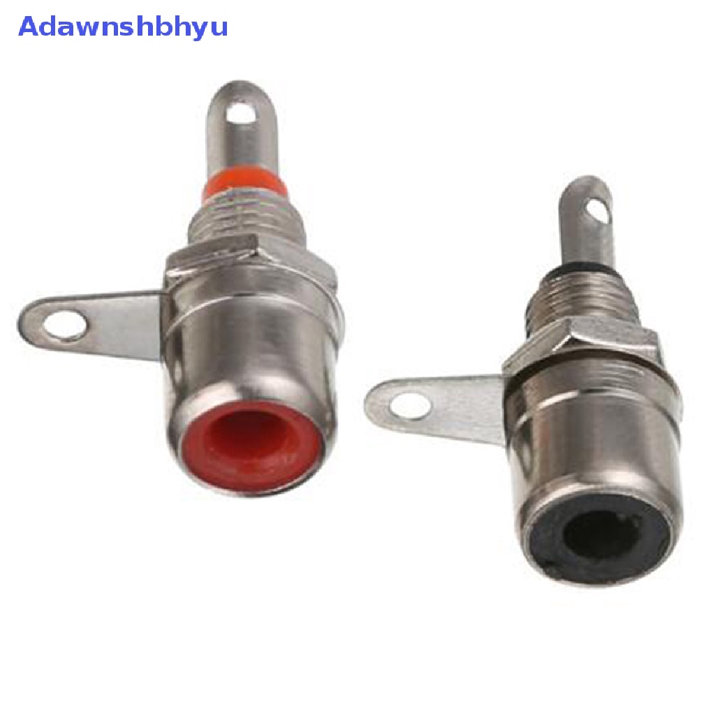 Adhyu 10pcs Merah+10pcs Hitam Konektor Dudukan Panel RCA Female Socket Audio Socket Plug ID