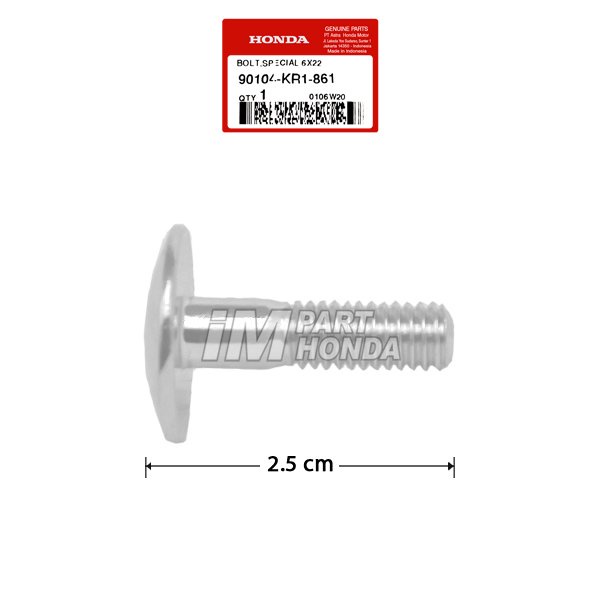90104-KR1-861 Baut Cover Tutup Box Accu Aki Bolt Special 6X22 Tiger CB150 Verza