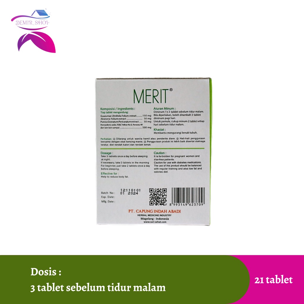 Merit Pil Pelangsing / Obat Pelangsing - Sachet
