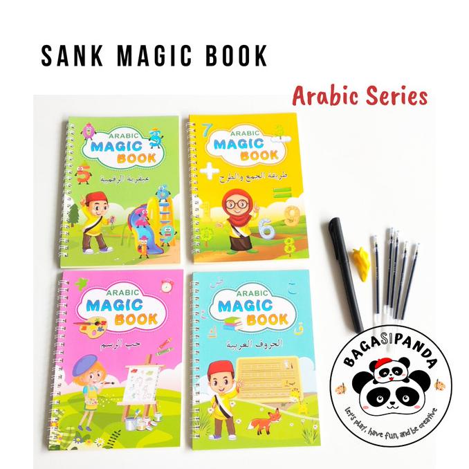 Sank Magic Book Arabic Series isi 4 (Alphabet, Number, Math, Drawing)
