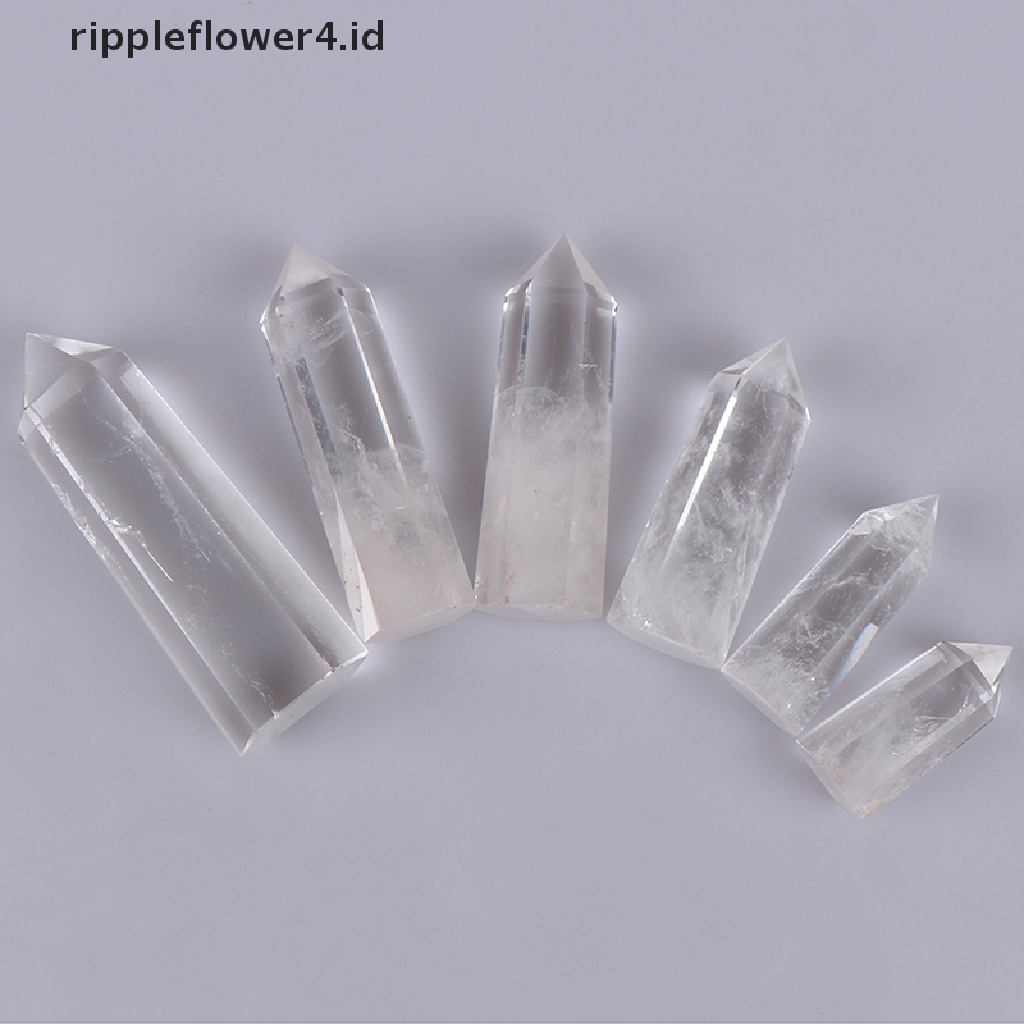 {rippleflower4.id} Kristal Bening Titik Natural Tongkat Spesimen Reiki Batu Penyembuhan~