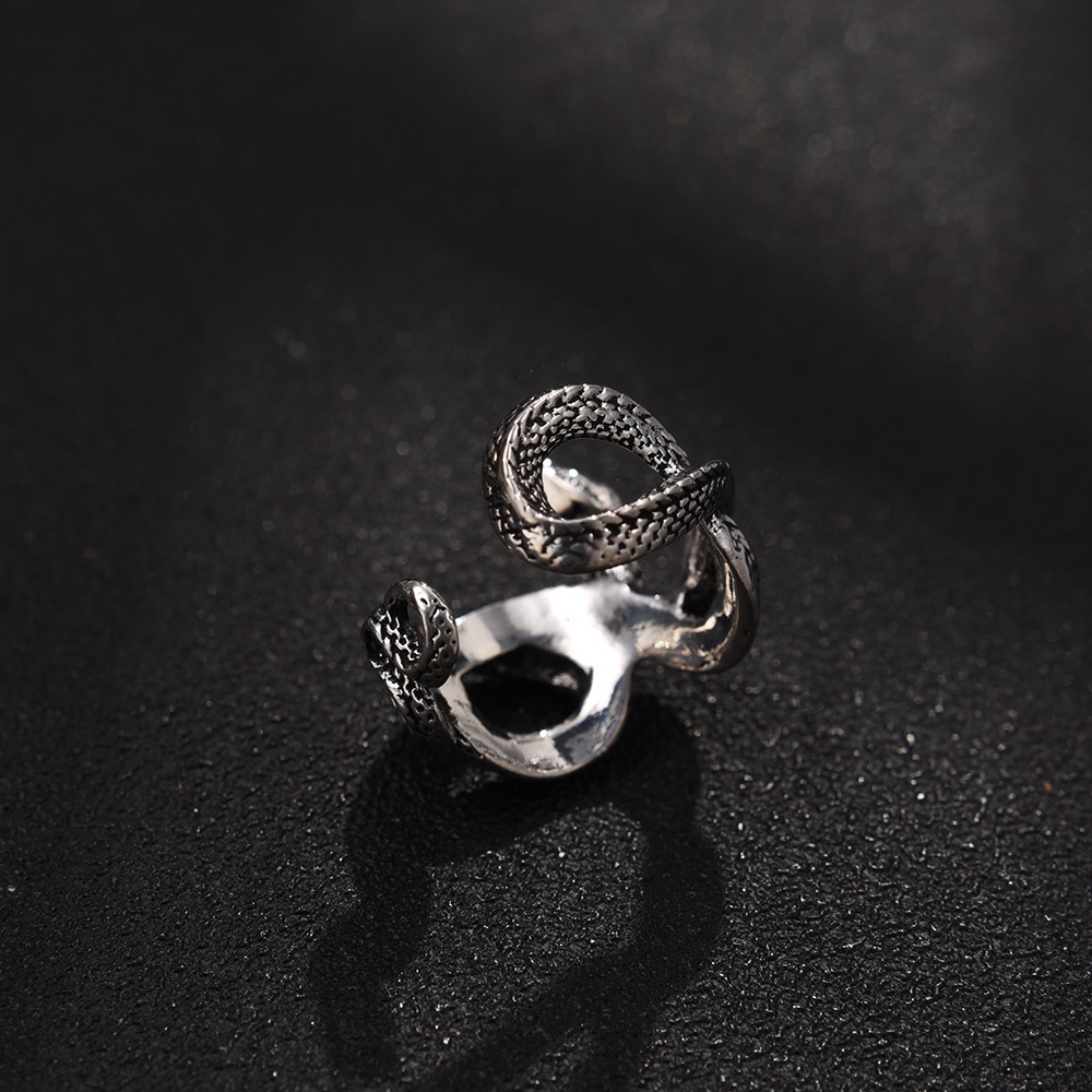Hadiah Yang Indah Fashion Perhiasan Pria Punk Hip Hop Pesta Rings Vintage Kepribadian Hewan Ular Jari Cincin Elegan Wanita Sederhana Yang Dapat Disesuaikan Terbuka