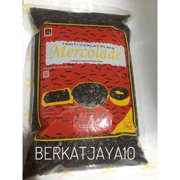 Mercolade Tahiti Coklat Flake 1 kg Butiran coklat Flakes Topping kue