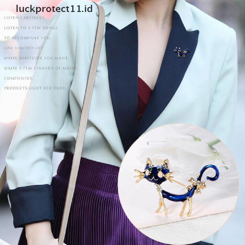 /Fashion Hot// Fashion// Kepribadian Kucing Biru Bros Gadis Wanita Kantor Kasual Bros Pin Hadiah.