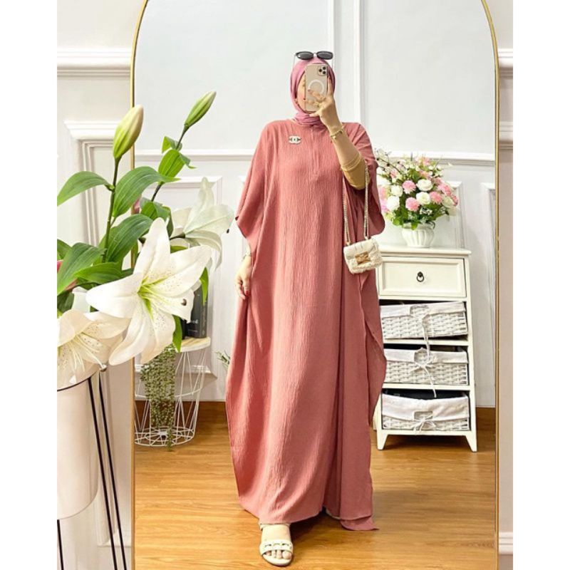 Plain Kaftan | Kaftan Lebaran | Kaftan Crinkle Airflow | Kaftan Busui