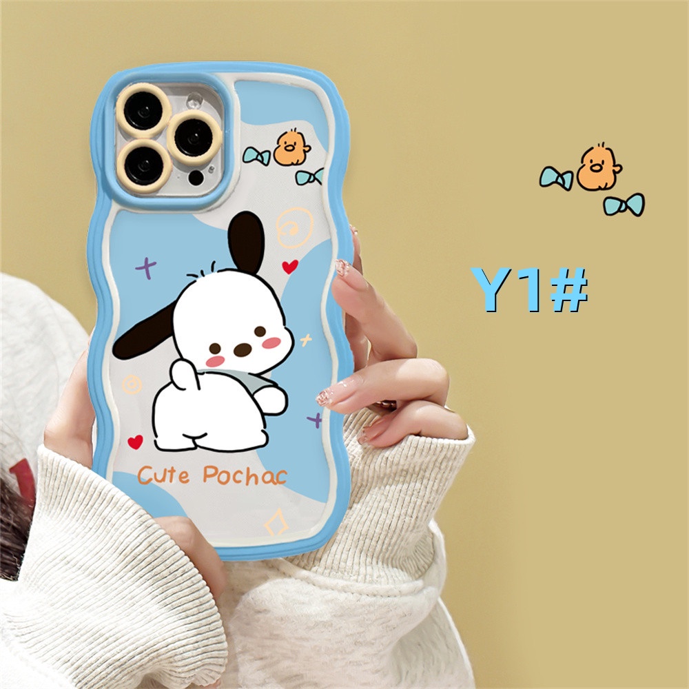 Pacha Case Anjing OPPO A17 A16 A57 2022 A77S A77 A15 A16K A54 A53 A12 A5S A7 A3S A11k A31 A52 A92 A94 A93 A37 F9 A1K A76 Winnie Bear Gambar Kartun Wave Protection Case