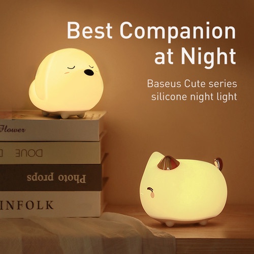 BASEUS Lampu Tidur Cute Lamp Series Silicone Night Light - DGAM