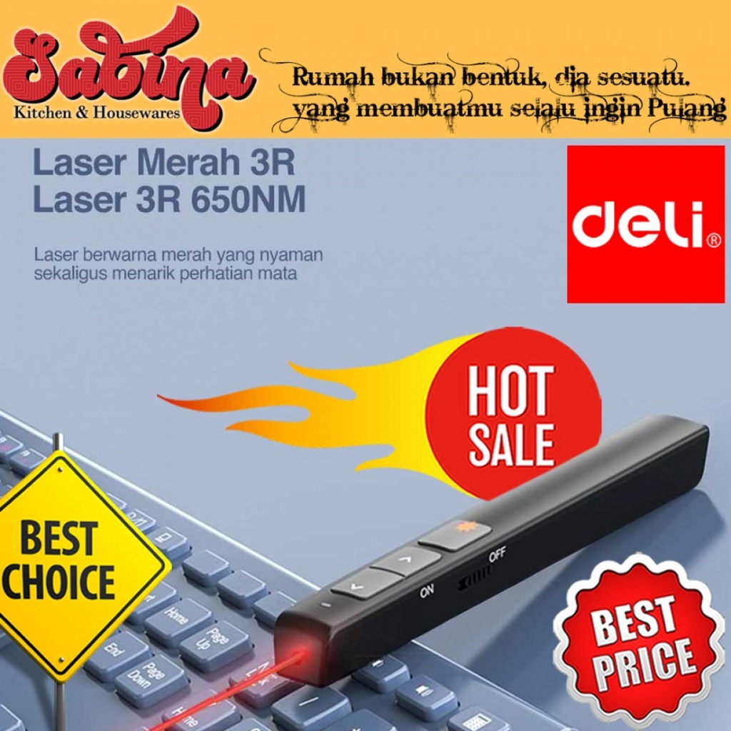 Laser Pointer Merah Presentasi Pen Slideshow USB Red Light 30 Meter