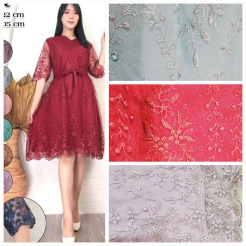 dress brokat jumbo/dress pesta jumbo/gaun pesta jumbo