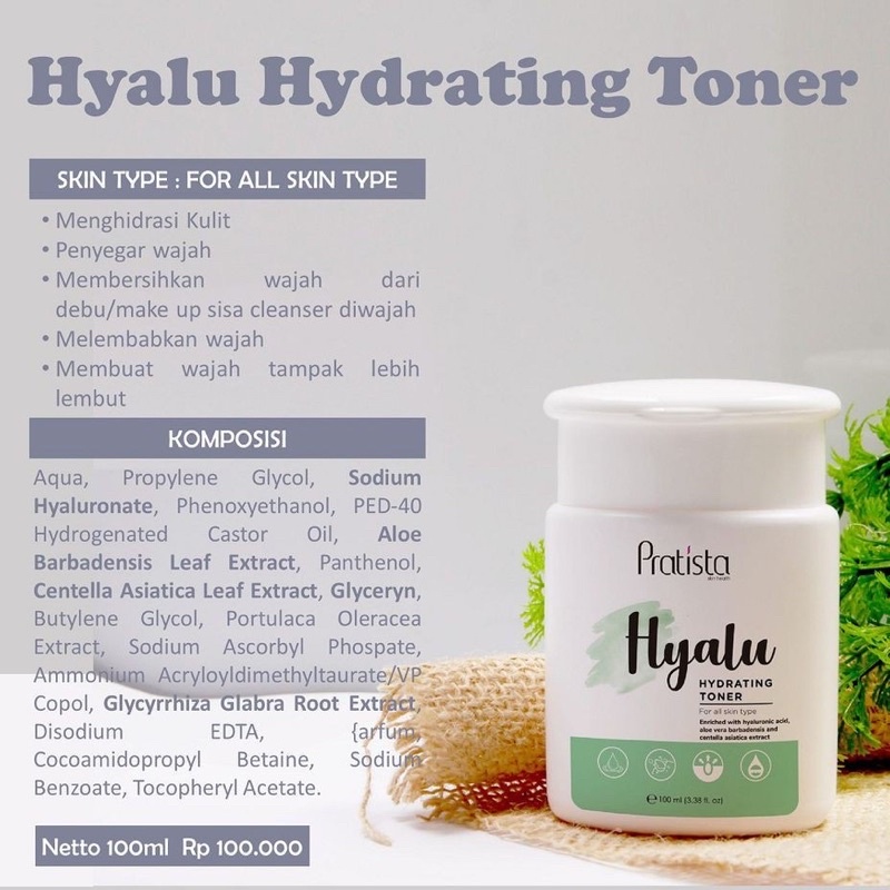 PRATISTA CALMING SPRAY CICA HYDRATING MIST HYALU TONER FACE MIST CALMING SPRAY PRATISTA TONER 100ML