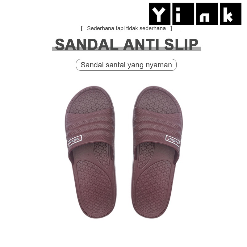 Yink Sandal Karet / Sandal Pria Dewasa / Sendal Slop Pria Casual Murah Sendal Karet Kamar Mandi Empuk Anti Slip