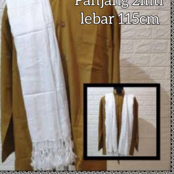 Dijamin Ori>/ Sorban rida putih polos panjang/ sorban putih panjang / sorban panjang / sorban habaib