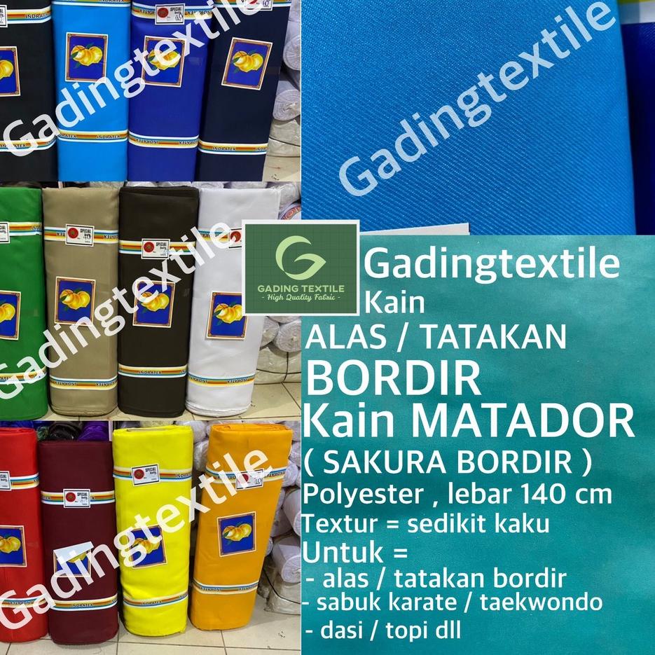 (per 1 yard ) kain SAKURA BORDIR MATADOR cap BUAH PALA alas tatakan bordir bedge bet emblem komputer